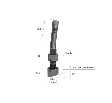 Ventil TPMS 70MS-07°