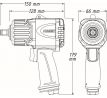 HAZET 9012TT 1/2" pneumatický rázový utahovák - 2200 Nm