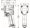 HAZET 9012M-1  1/2" pneumatický rázový utahovák - 1200 Nm