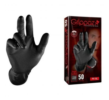 Pracovné rukavice nitrilové  GRIPPAZ PREMIUM vel. XL 50ks čierne